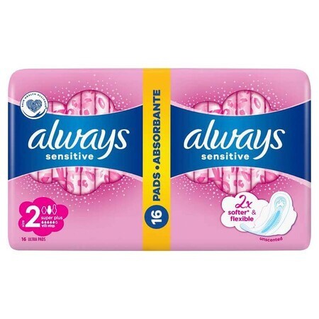 Assorbenti Always Sensitive Duo Pack Ultra Super Plus, 16 pezzi, P&G