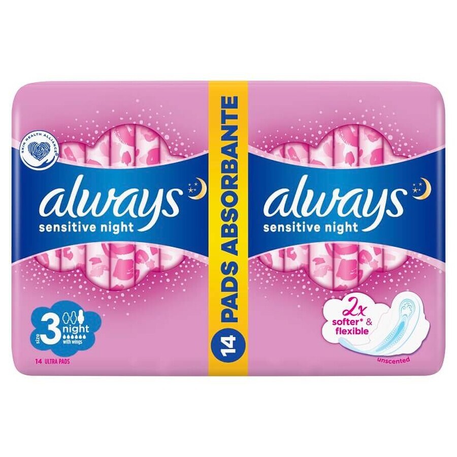 Always Ultra Sensitive Night Absorbent, 14 pieces, P&amp;G