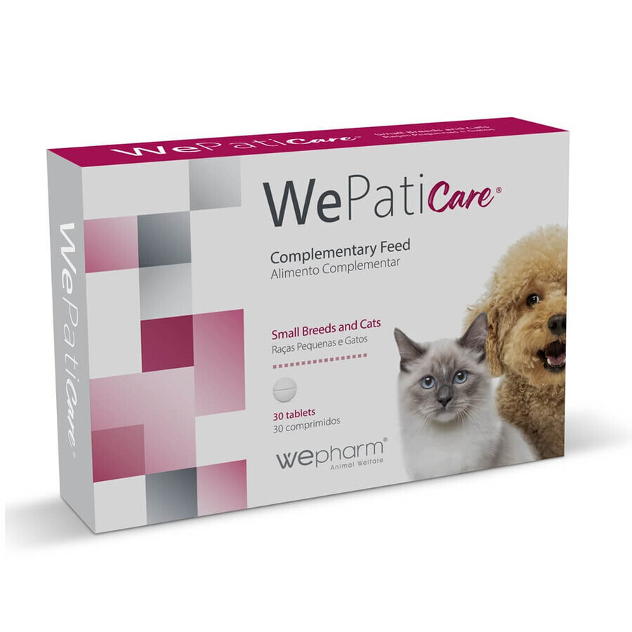 Integratore alimentare per cani e gatti di piccola taglia e gatti WePaticare, 30 compresse, WePharm