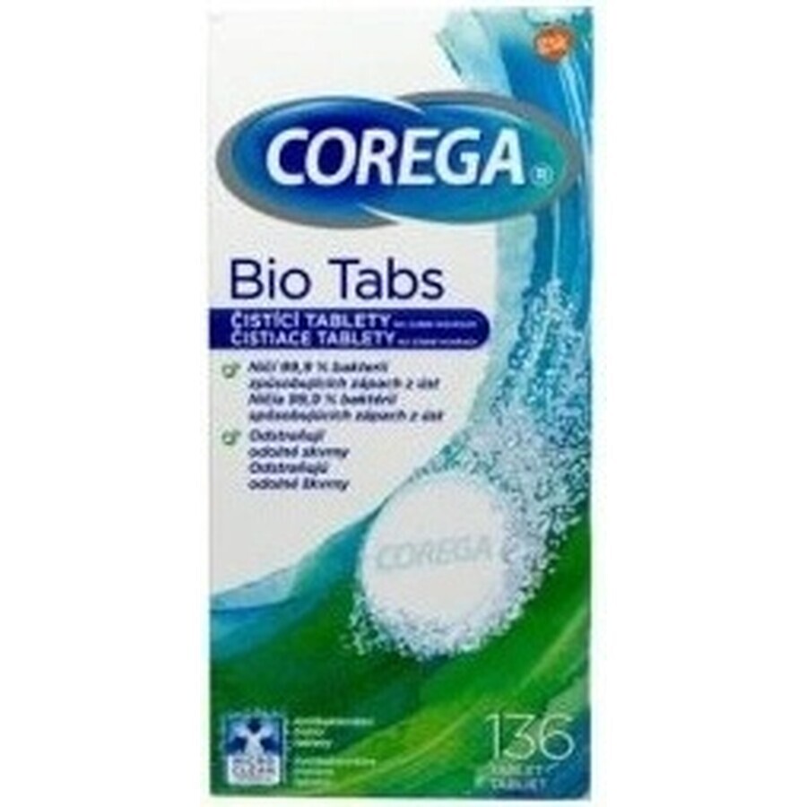 COREGA BIO Tabs 1x136 pcs, tablets for cleaning dentures