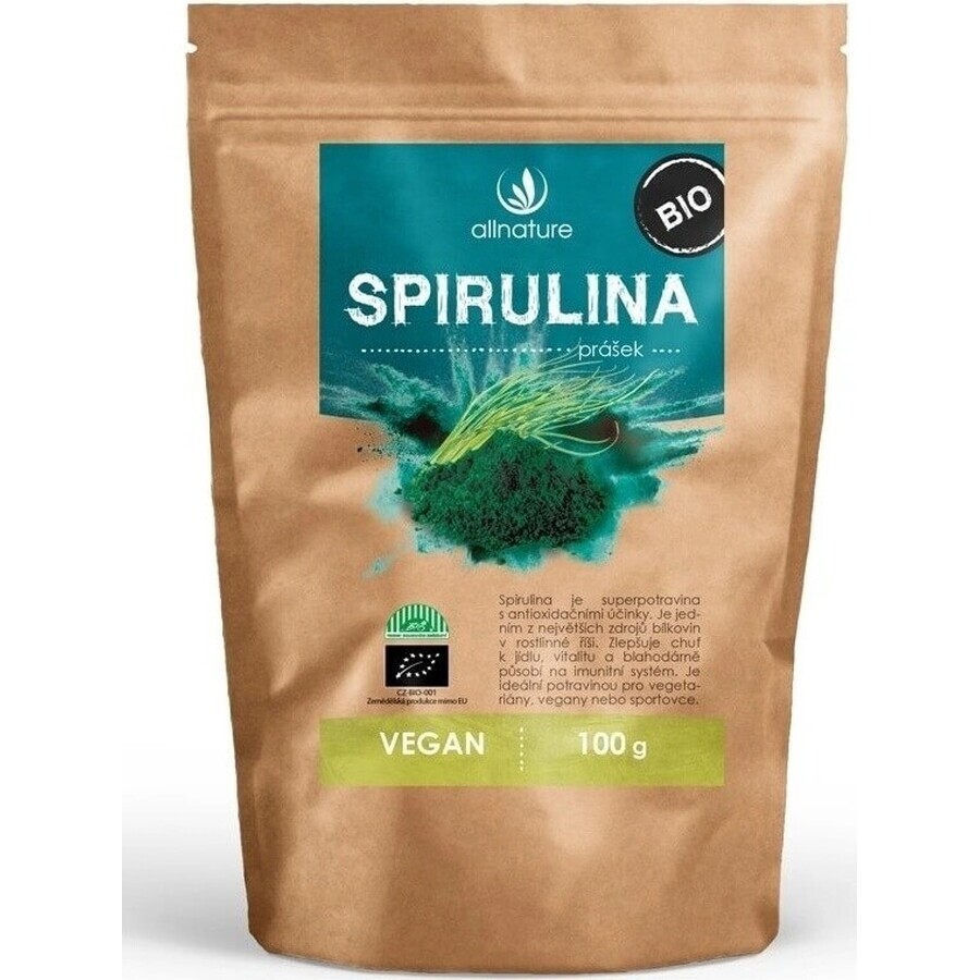 Allnature Espirulina orgánica en polvo 100g 1×100g