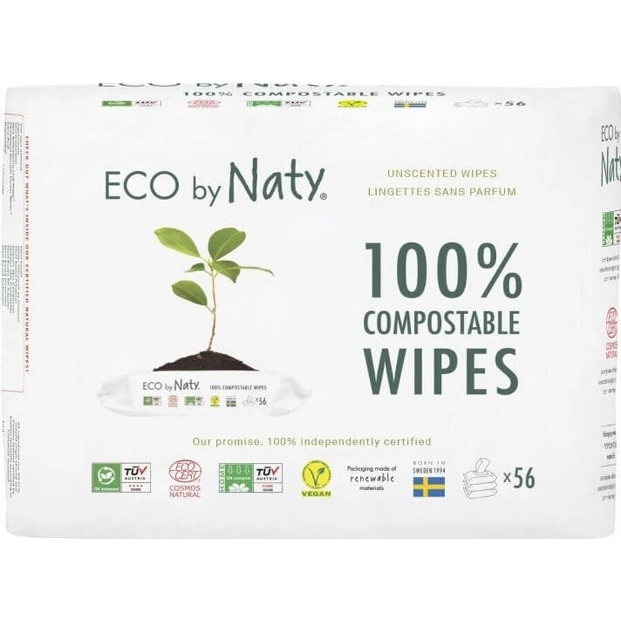 Eco by Naty Salviette umidificate senza profumo per pelli sensibili 1×168 pezzi, salviette umidificate