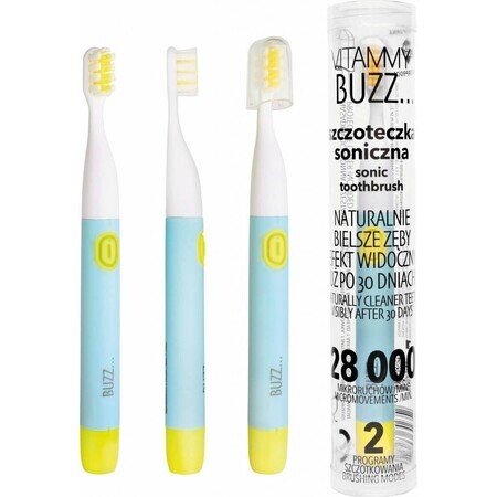 Vitammy Buzz Sonic toothbrush with 28,000 micromovements, 2 cleaning programs, Mint/Citron 1×1 pc, electric toothbrush