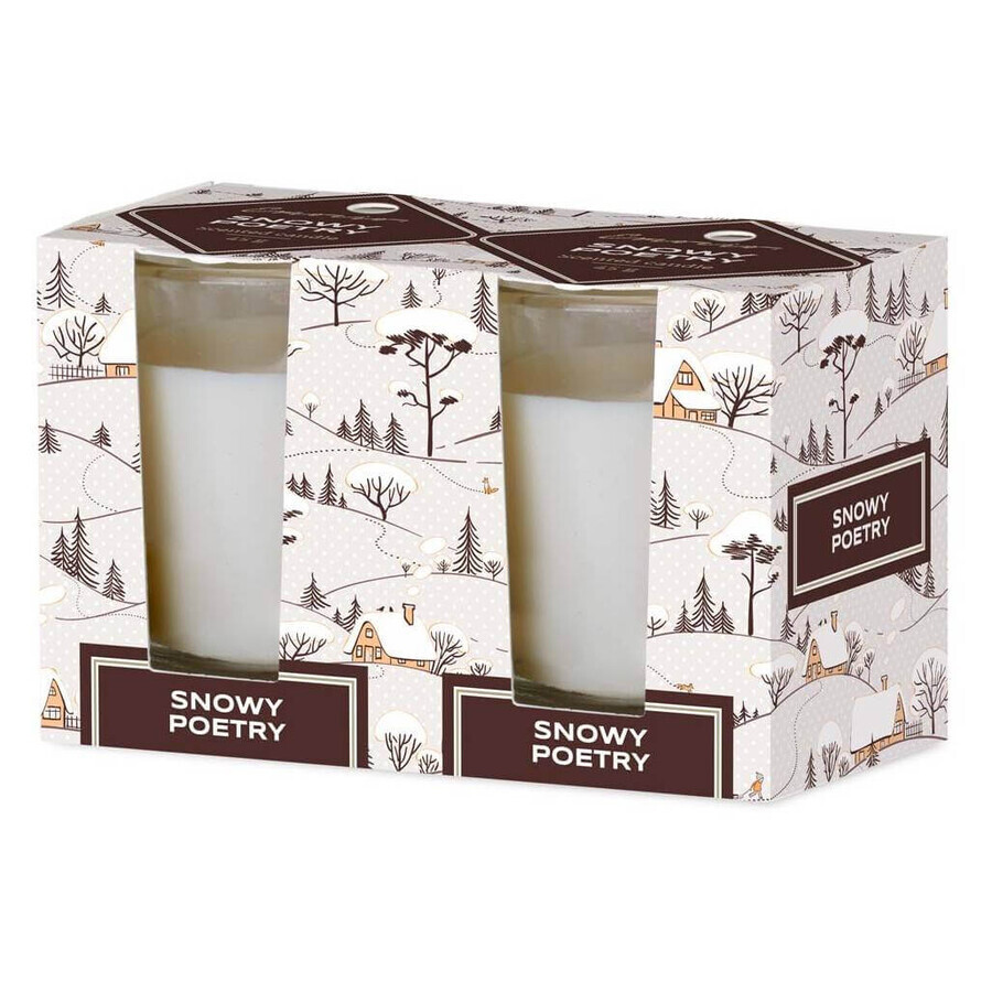 Emocio Glass Bottle 52×65 mm 2 pcs in box Snowy Poetry - Snowflakes, scented candle 1×2 pcs, scented candles