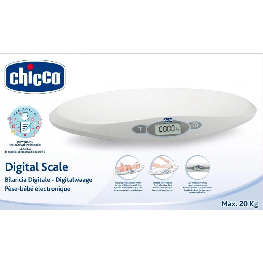 Chicco Baby cântar digital 1×1 buc, cântar ergonomic