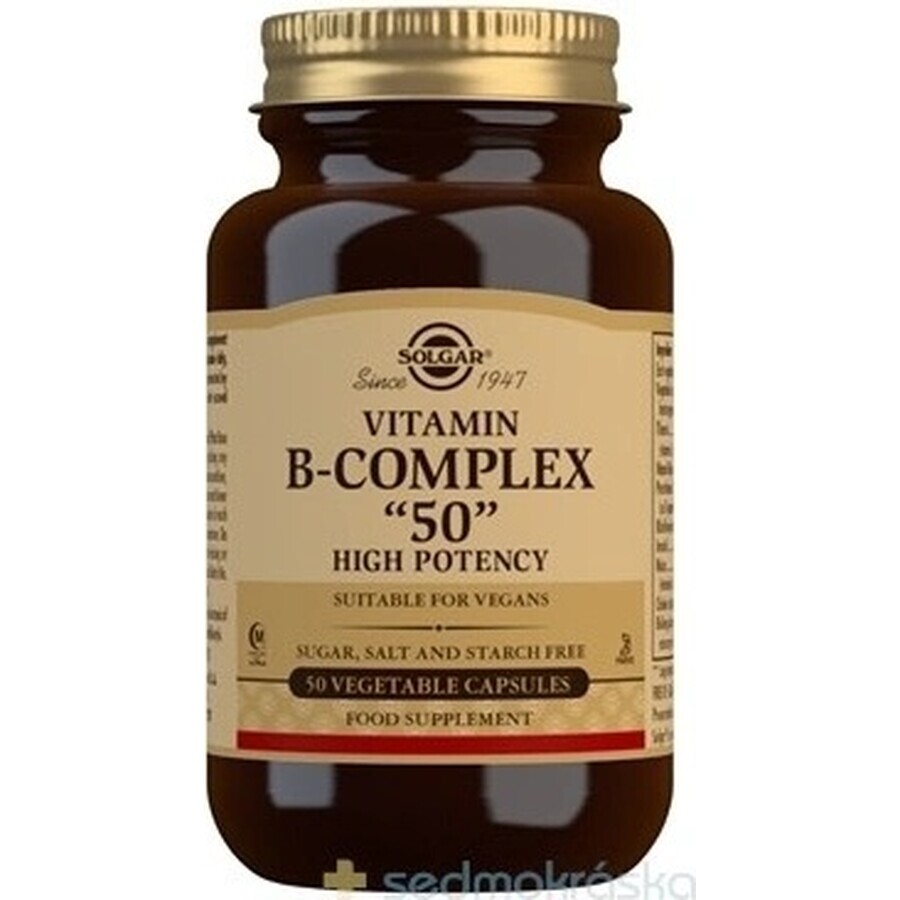 Solgar Vitamina del complejo B de alta potencia 50 cápsulas 1×50 cps, suplemento dietético