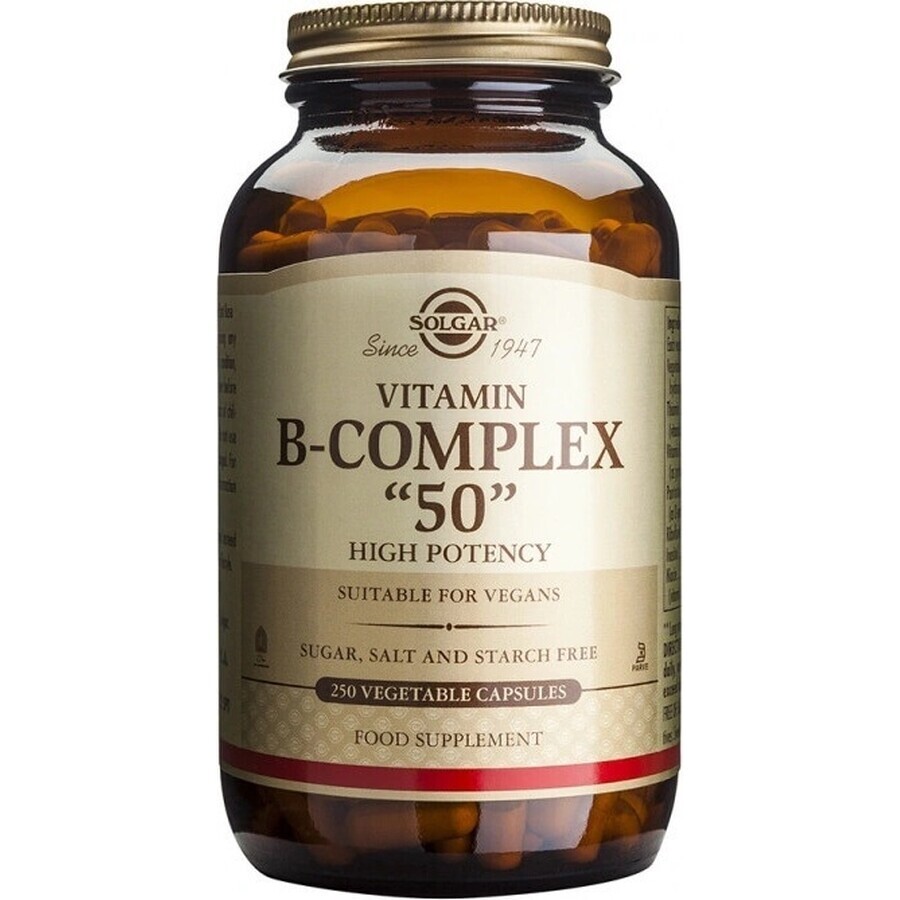 Solgar Vitamina del complejo B de alta potencia 50 cápsulas 1×50 cps, suplemento dietético