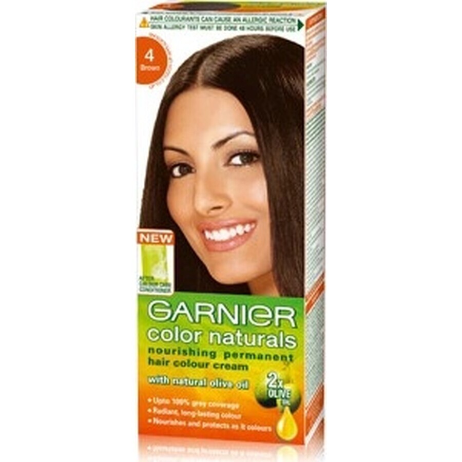 Garnier Color Naturals colore permanente per capelli 4 Castano Medio 1×1 pezzo, colore per capelli