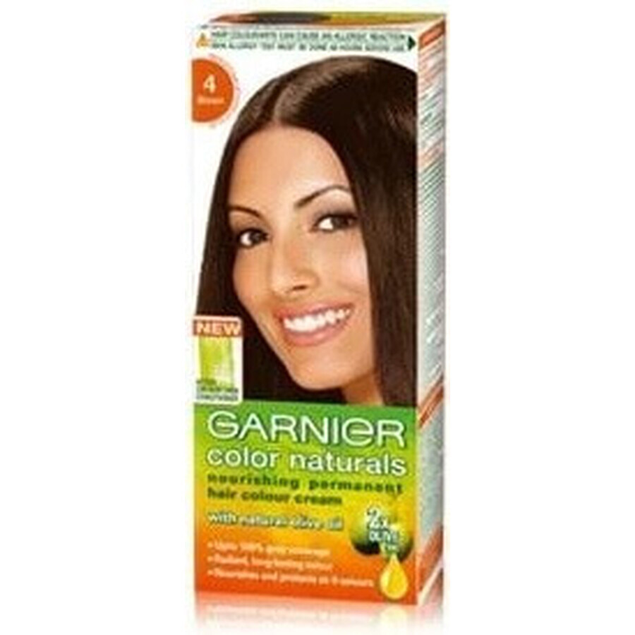 Garnier Color Naturals colore permanente per capelli 4 Castano Medio 1×1 pezzo, colore per capelli