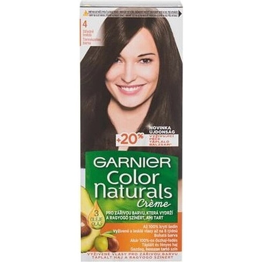 Garnier Color Naturals colore permanente per capelli 4 Castano Medio 1×1 pezzo, colore per capelli