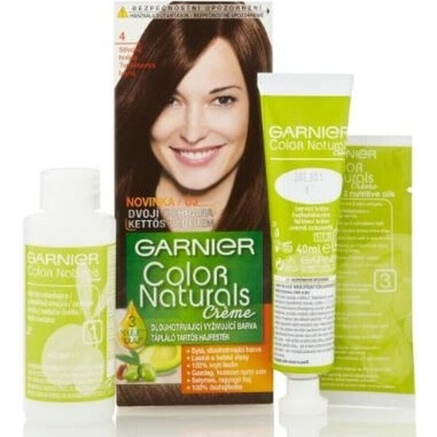 Garnier Color Naturals colore permanente per capelli 4 Castano Medio 1×1 pezzo, colore per capelli