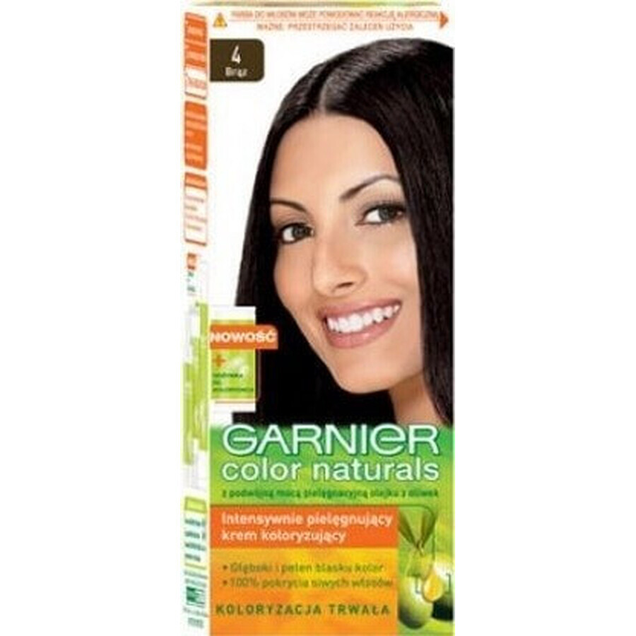 Garnier Color Naturals colore permanente per capelli 4 Castano Medio 1×1 pezzo, colore per capelli