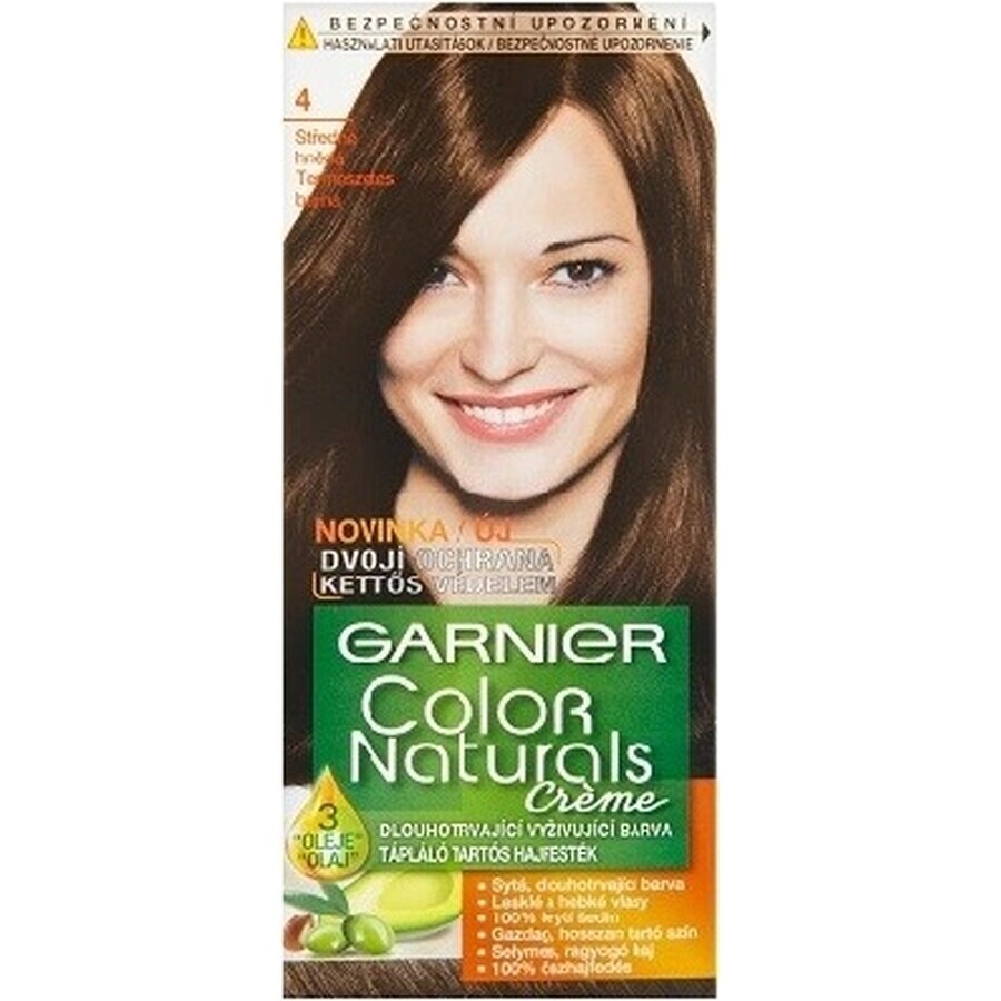 Garnier Color Naturals colore permanente per capelli 4 Castano Medio 1×1 pezzo, colore per capelli