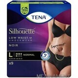 TENA SILHOUETTE NORMAL NORMAL BLACK L 9KS 1×9 pcs, incontinence underwear