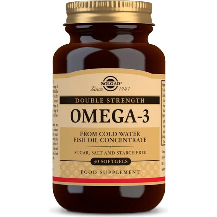 Solgar Omega-3 Olio di pesce d'acqua fredda a doppia forza 30 capsule 1×30 tbl