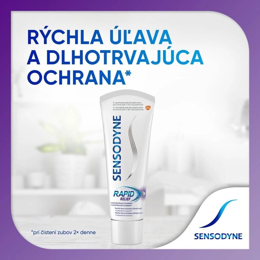 Sensodyne Rapid 1x75 ml, pasta dentífrica para dientes sensibles