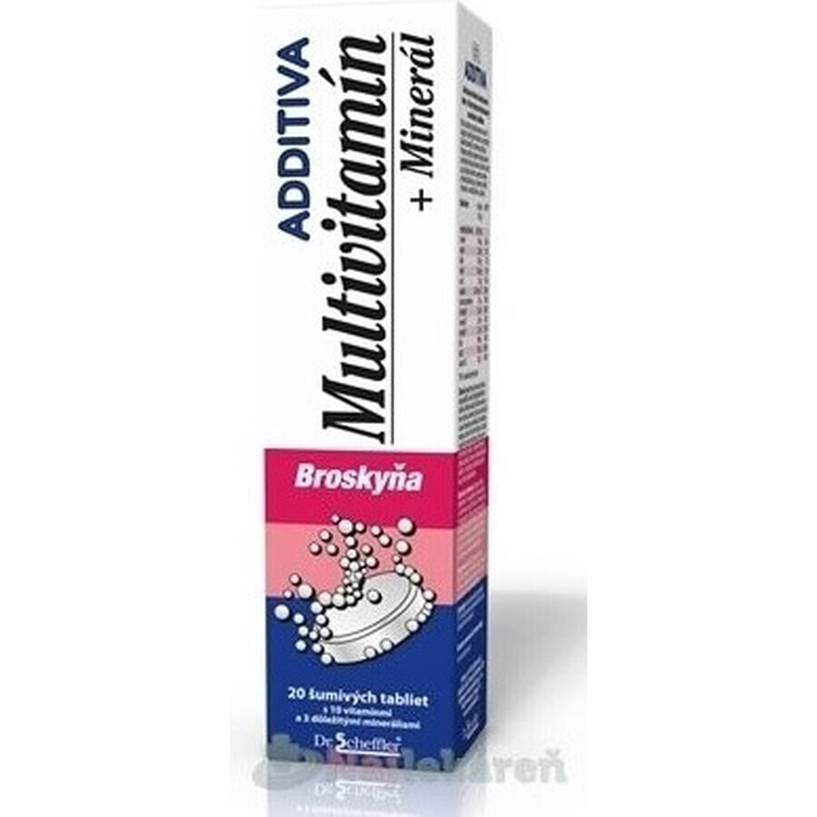 ADDITIVA MULTIVITAMINA + Minerale, Pesca 1×20 tbl