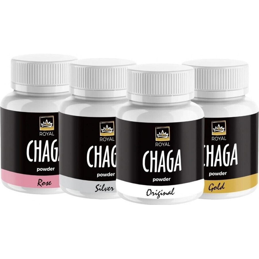 Royal Chaga Estratto di polvere di Chaga siberiano 1×90 g, integratore alimentare