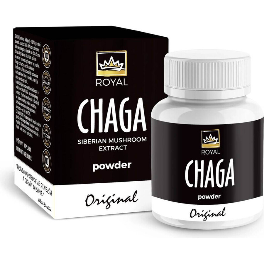 Royal Chaga Estratto di polvere di Chaga siberiano 1×90 g, integratore alimentare