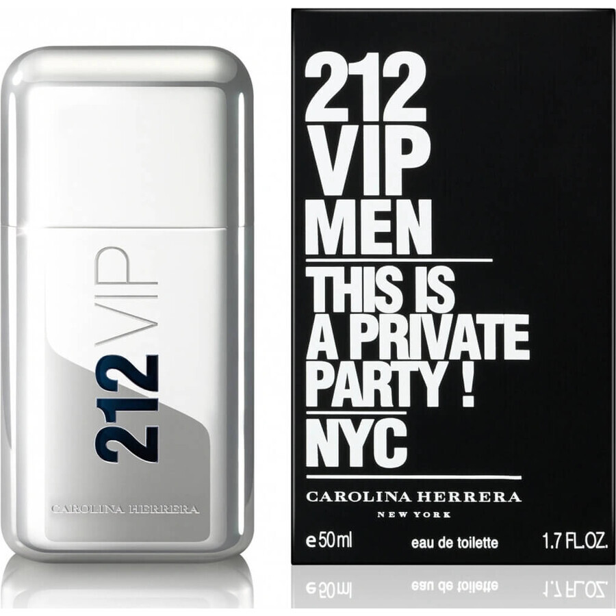 Carolina Herrera 212 Vip Uomo Edt 50ml 1×50 ml, Eau de toilette