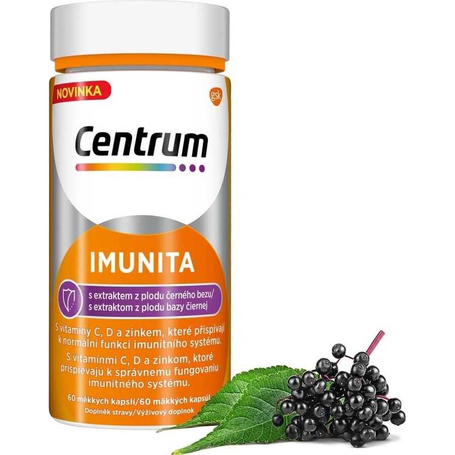 Centrum Immunity with black elderberry extract 1x60 cps, multivitamin with vitamin C and D to boost immunity