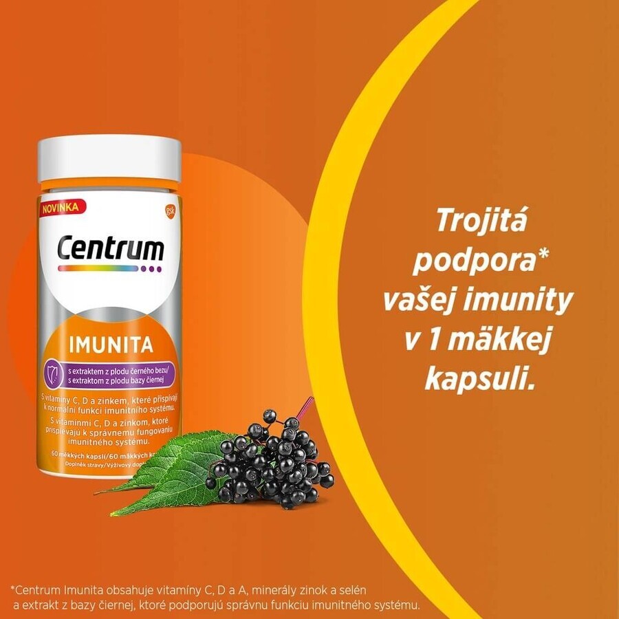 Centrum Immunity with black elderberry extract 1x60 cps, multivitamin with vitamin C and D to boost immunity