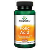 Folic Acid 800 mcg, 250 capsules, Swanson