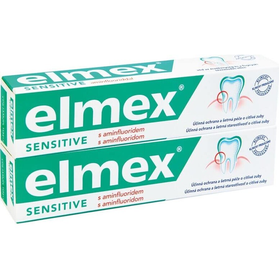 ELMEX Sensitive Duo Dentifricio 2×75 ml, dentifricio