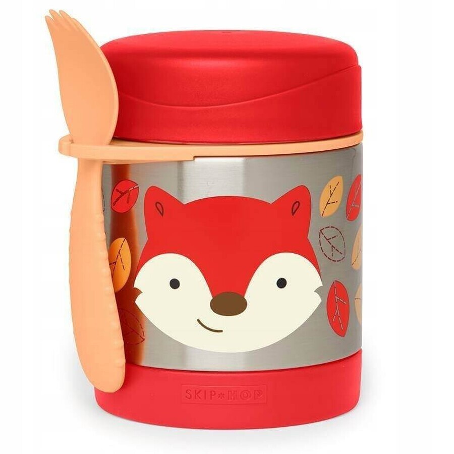 SKIP HOP Zoo Thermos alimentaire avec cuillère et fourchette Fox, 12 m+ 1×325 ml, thermos alimentaire