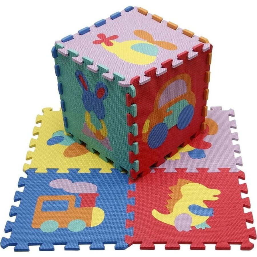 FOAM MASTER TRADING Foam mat animale și vehicule 1×9 buc, spumă puzzle