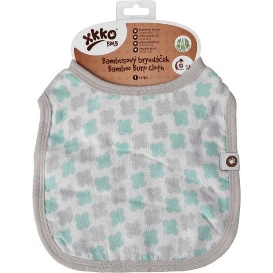 XKKO Bavaglino in bambù Scandinavian Baby Mint Mint Cross 1×1 pz.