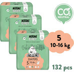 Muumi Baby 5 Maxi+ 10-16 kg, 1×132pcs monthly pack of ecological diapers, ECO Diapers