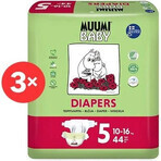 Muumi Baby 5 Maxi+ 10-16 kg, 1×132pcs monthly pack of ecological diapers, ECO Diapers