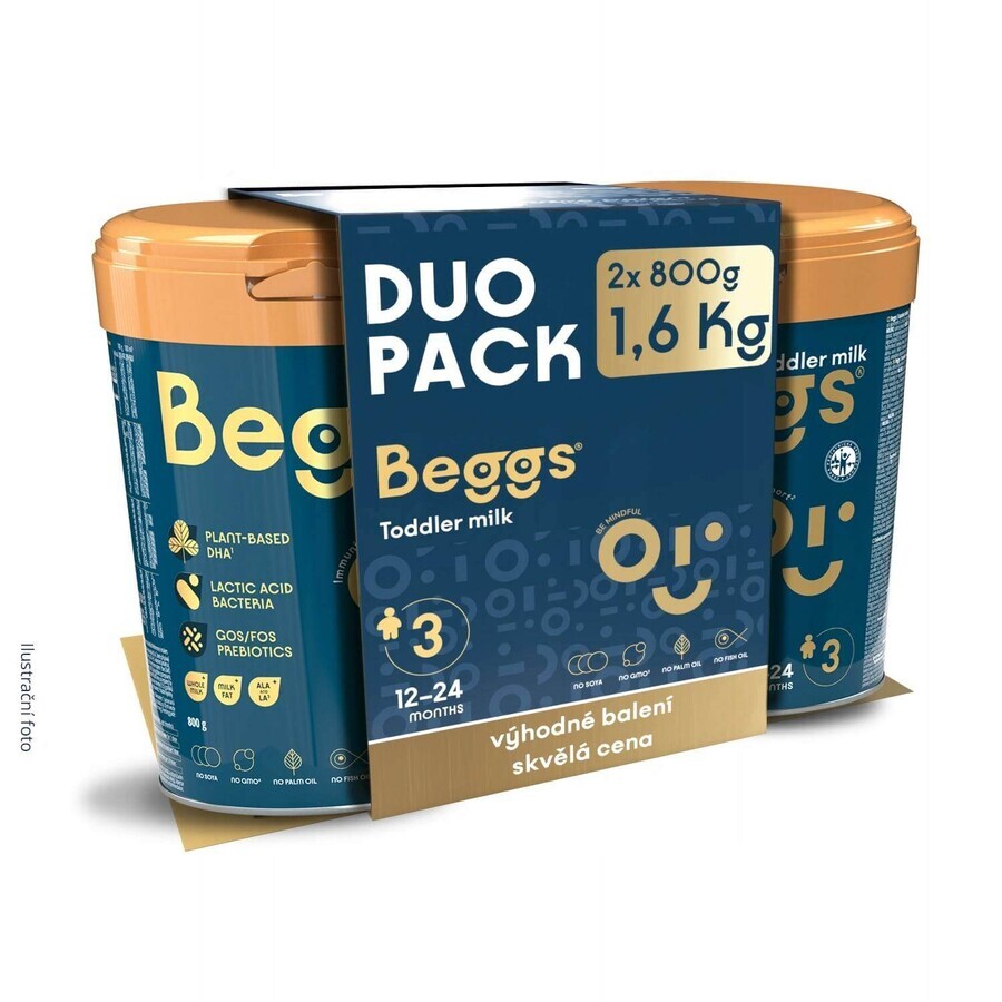 Beggs 2 lapte de urmărire, Beggs box+ pexeso 3×800 g, lapte de urmărire