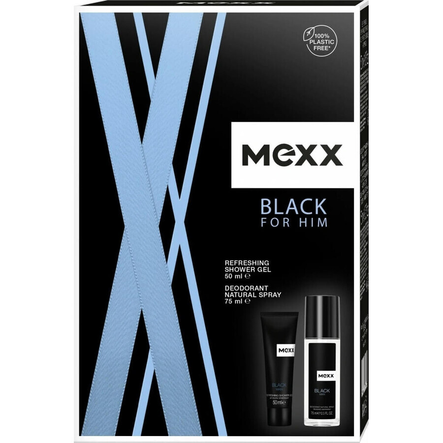 MEXX BLACK MAN deodorante 75ML + gel doccia 50ML 1×1pc, set cosmetico per uomo