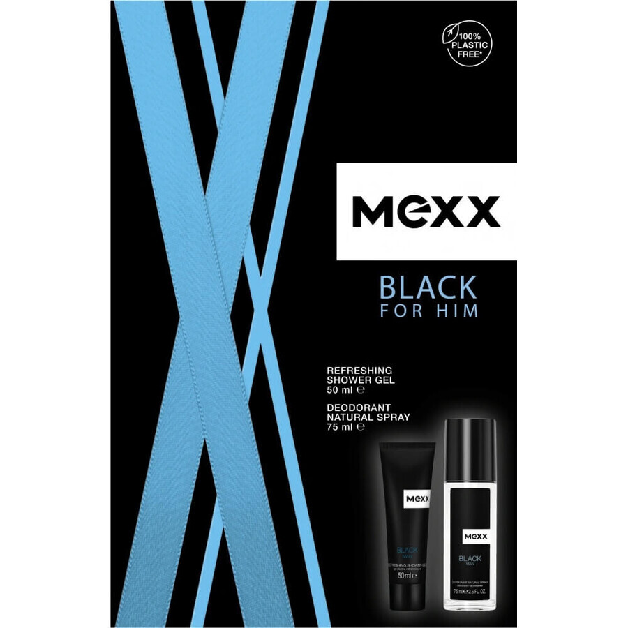 MEXX BLACK MAN deodorante 75ML + gel doccia 50ML 1×1pc, set cosmetico per uomo