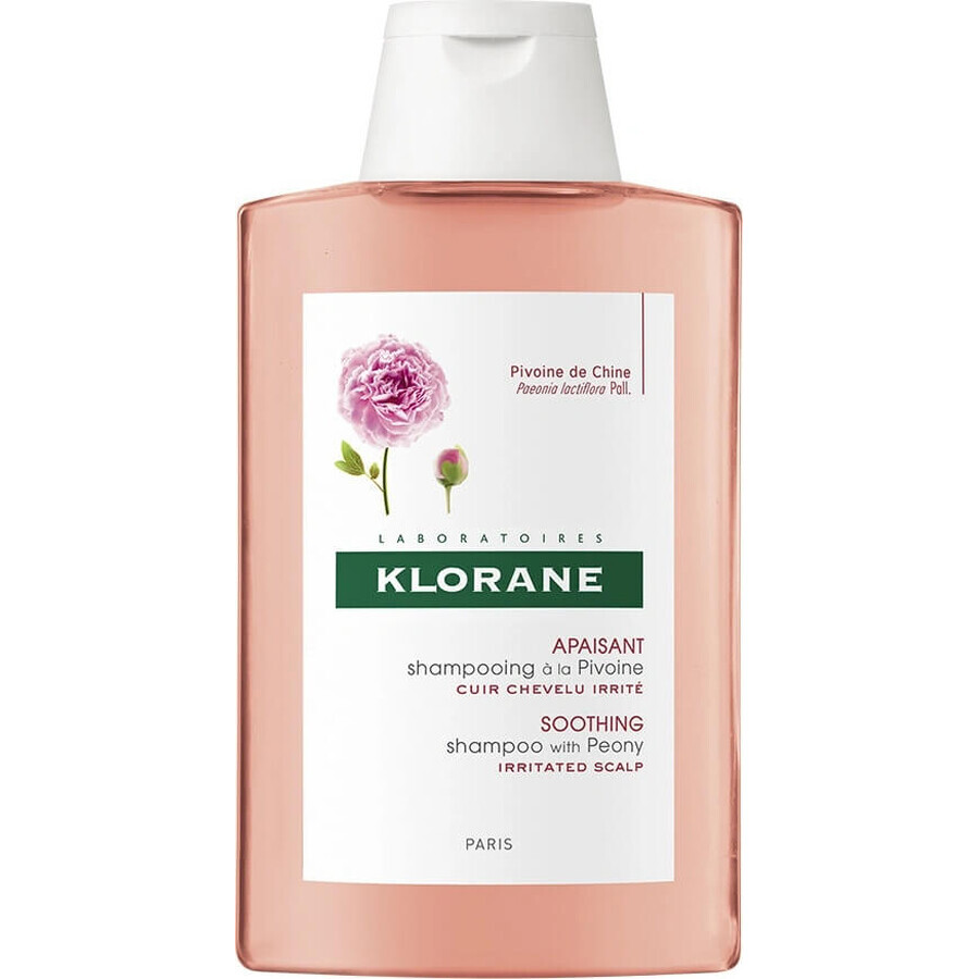 KLORANE CHAMPÚ con peonía bio 1×200ml, champú para cuero cabelludo sensible e irritado