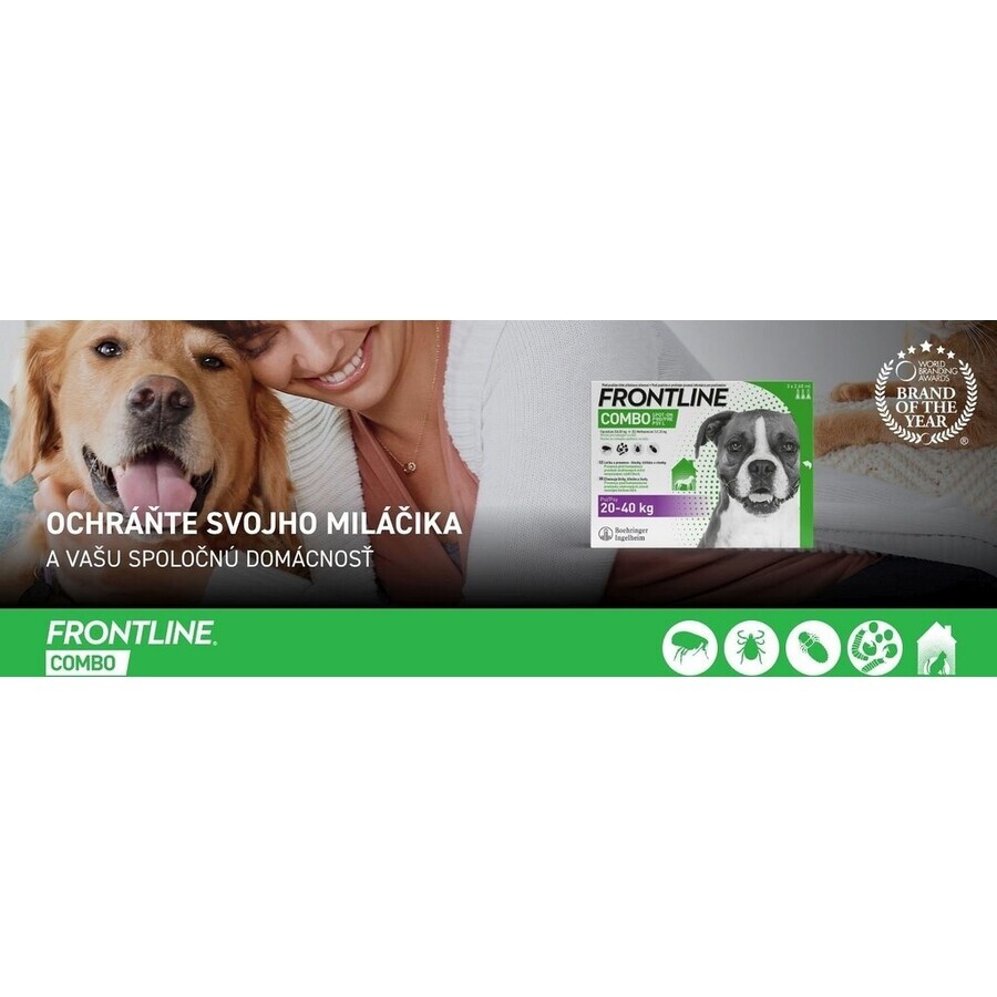 FRONTLINE COMBO spot-on pentru DOG L 3 x 2.68 ml 3x2.68 ml, soluție pentru câini