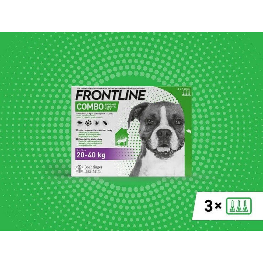 FRONTLINE COMBO spot-on pentru DOG L 3 x 2.68 ml 3x2.68 ml, soluție pentru câini