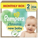 PAMPERS HARMONIE BABY DIAPERS V.2 4-8KG 204KS 1×204 pcs, diapers in size 2