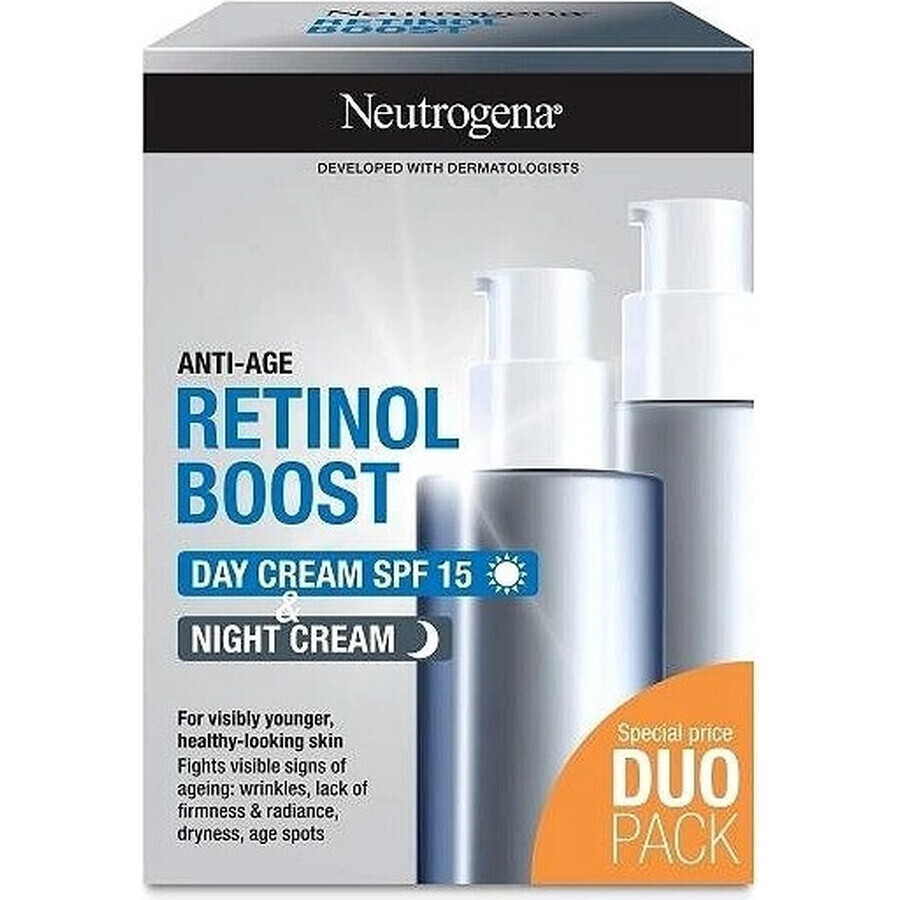 NEUTROGENA® Retinol Boost DUOPack anti-ageing day cream SPF15 + night cream 2x50ml 2×50ml, anti-ageing cream