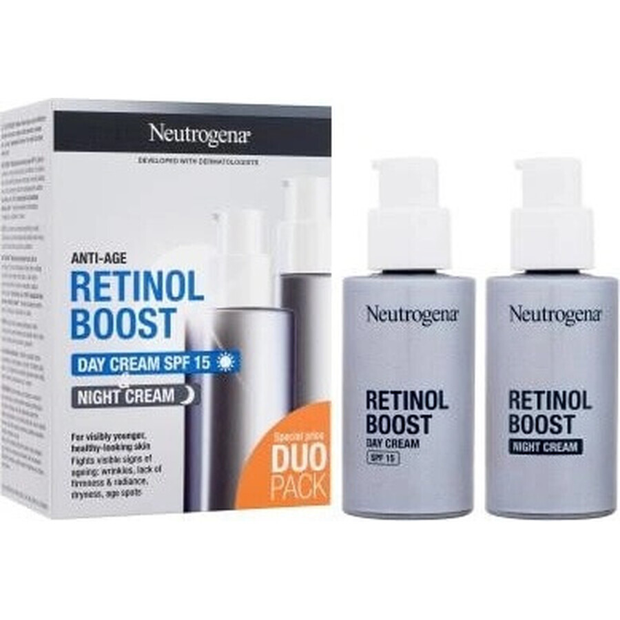 NEUTROGENA® Retinol Boost DUOPack anti-ageing day cream SPF15 + night cream 2x50ml 2×50ml, anti-ageing cream