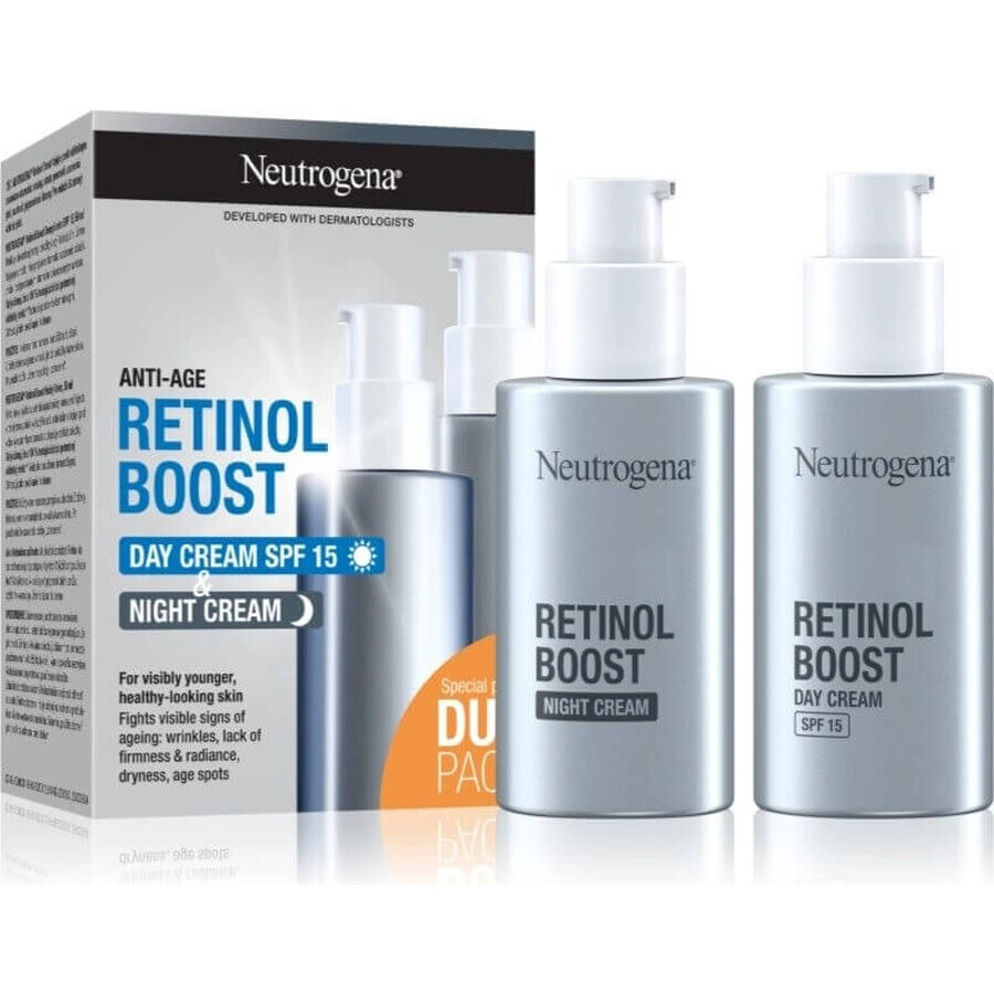 NEUTROGENA® Retinol Boost DUOPack anti-ageing day cream SPF15 + night cream 2x50ml 2×50ml, anti-ageing cream