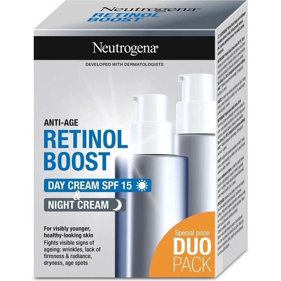 NEUTROGENA® Retinol Boost DUOPack anti-ageing day cream SPF15 + night cream 2x50ml 2×50ml, anti-ageing cream