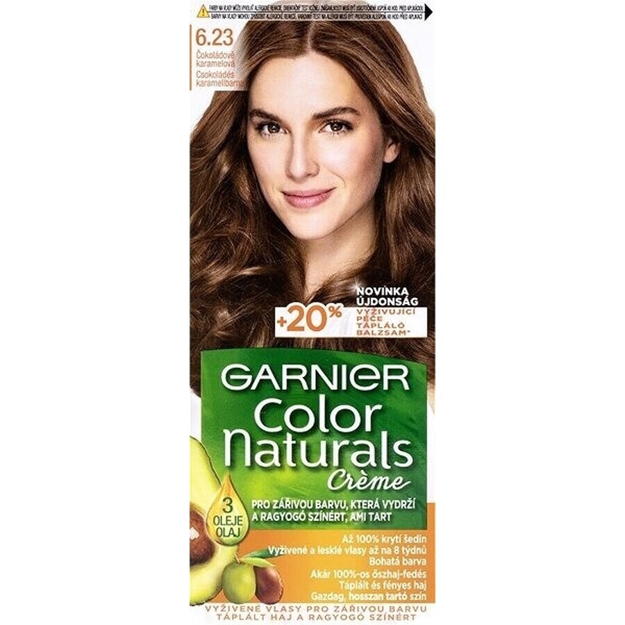 Garnier Color Naturals Colore permanente per capelli 6.23 Cioccolato Caramello 1×1 pezzo, colore per capelli