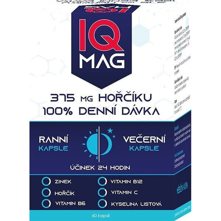 IQ MAG magnesio al mattino e alla sera 1×60 cps, integratore alimentare