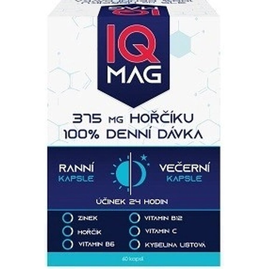 IQ MAG magnesio al mattino e alla sera 1×60 cps, integratore alimentare