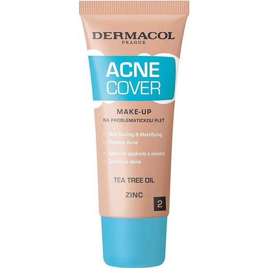 Dermacol Acnecover make-up No.2 1×30 ml, make-up voor de probleemhuid