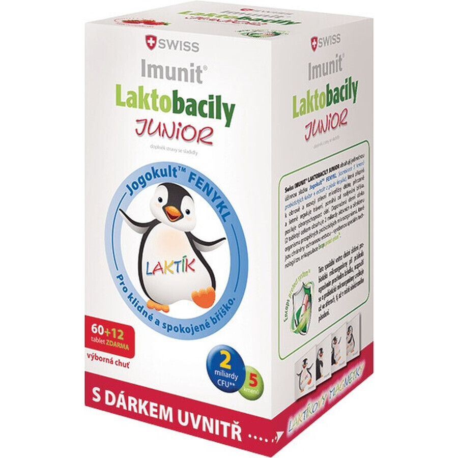 SWISS Lactobacilli JUNIOR Immunit + vitamina D3 60+12 tbl.+ regalo 1×72 tbl, vitamine