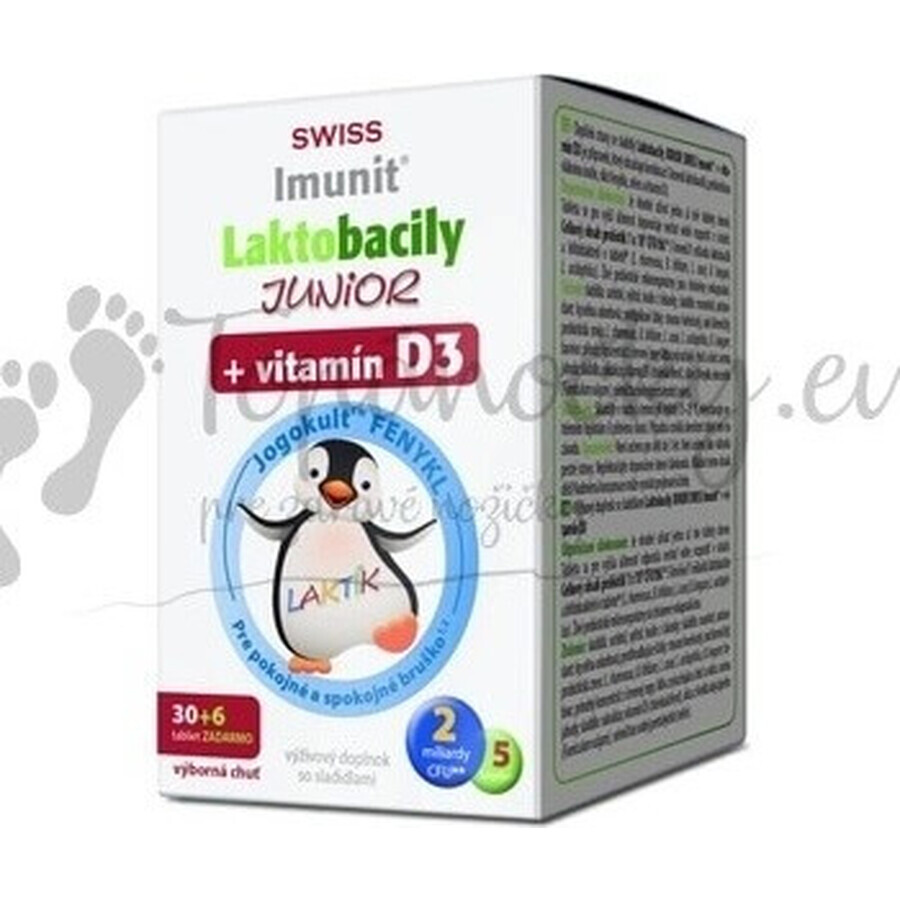 SWISS Lactobacilli JUNIOR Immunit + vitamina D3 60+12 tbl.+ regalo 1×72 tbl, vitamine